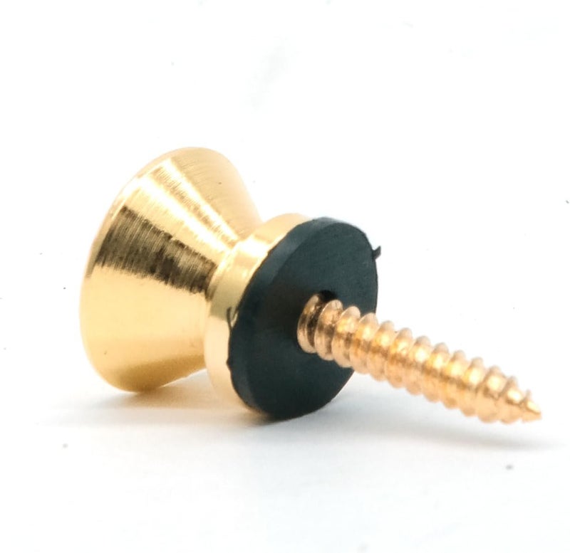 harpfeas 4PCS Metal Strap Buttons End Pins with Mounting Screws for Electric Acoustic Guitar, Bass, Ukulele (Gold) - Image 4